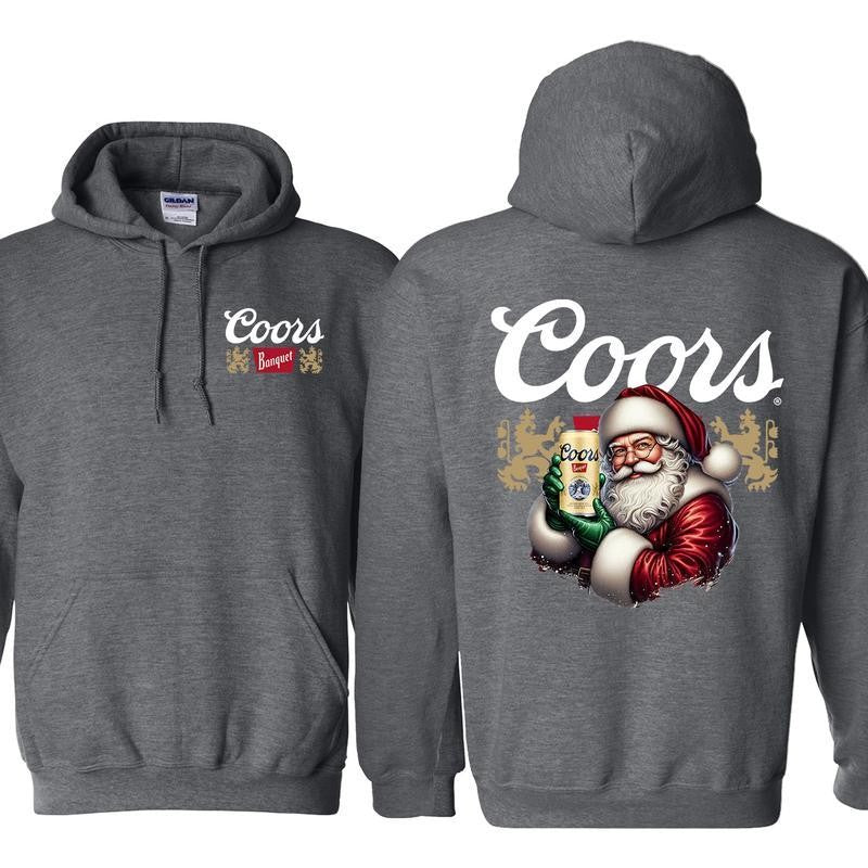 Coors Santa Claus 2 Sided Hoodie - Sweatshirts, Perfect For Beer Lovers, Unisex for Men and For Women Classic Cotton