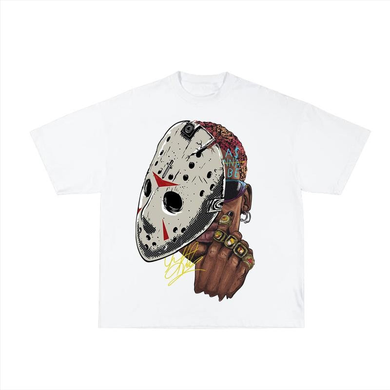 Denis Halloween Rodman Big Face Graphic Rap Tee Shirt