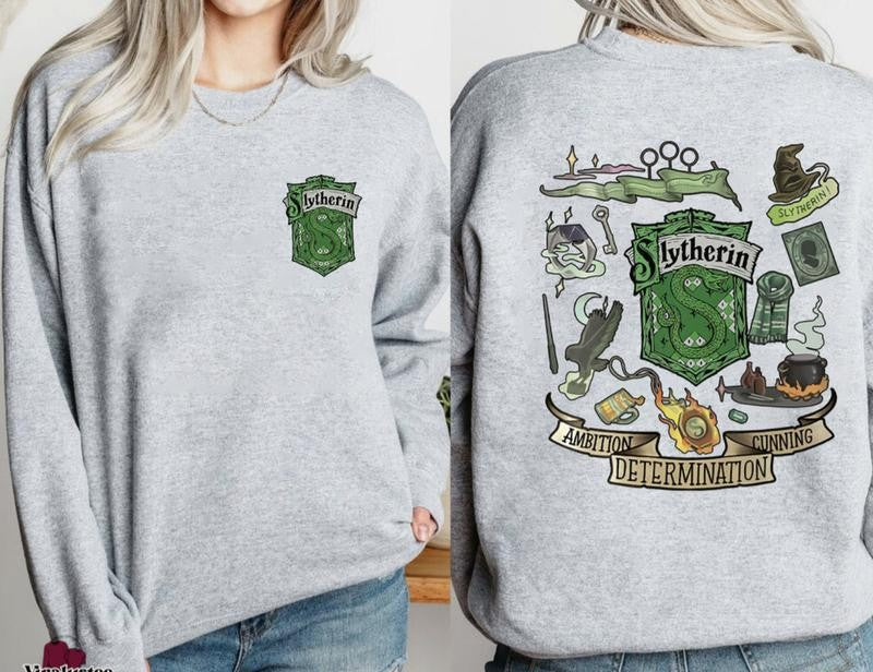 Vintage Hogwarts Houses Sweatshirt, Harry Potter Sweatshirt Cotton Shirt, Wizard House Sweatshirt