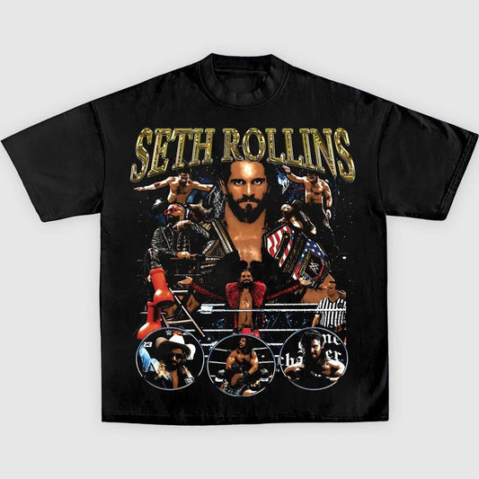 SETH ROLLINS V2 TEE, Wrestling Graphic Tee, WWE Tee, Sports T-shirt, Athlete Shirt, Wrestling Gift Streetwear Crewneck Clothing