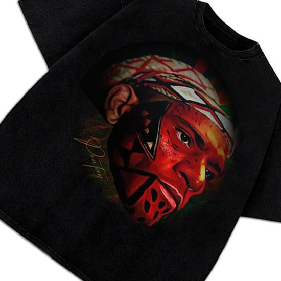 Alex Pereira Poatan Painted Face Portrait Vintage MMA Graphic Design T-Shirt Cotton Menswear