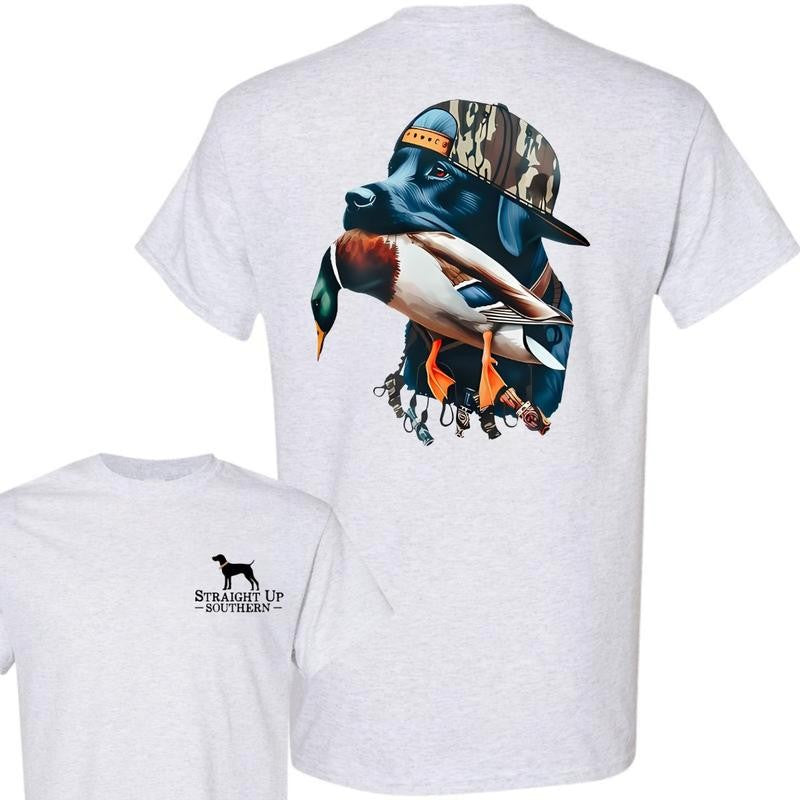 Straight Up Southern Dog Unisex T-Shirt, Graphic Dog Hunting, Retro Duck Hunt, Classic Outdoors Clothing, Full Colors, For Men, For Women