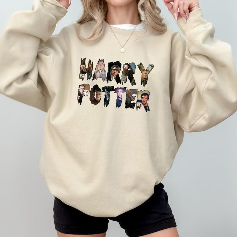 HP Characters Name At Hogwarts Unisex Sweatshirt Hoodie Shirt Cotton Relaxed Fit
