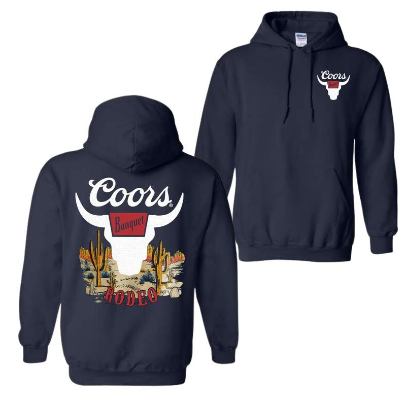 Coors Banquet Desert Shirt Hoodie, Coors Bull Head Cowboy Hoodie, Unisex Hoodie, Graphic Tees For Women And Men, Gifts For All