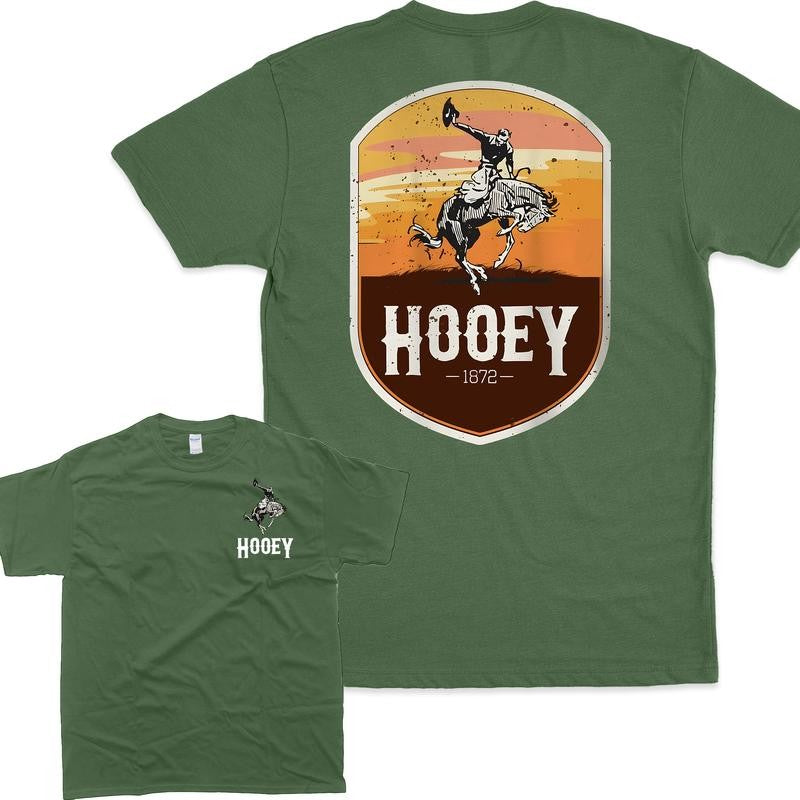 [Sale Up To 60%] Hooey Mens Cheyene Graphic Teal T-Shirt 2 Sides T-Shirt, Graphic T-Shirt, Vintage Style, Retro Outfit, For Men, For Women