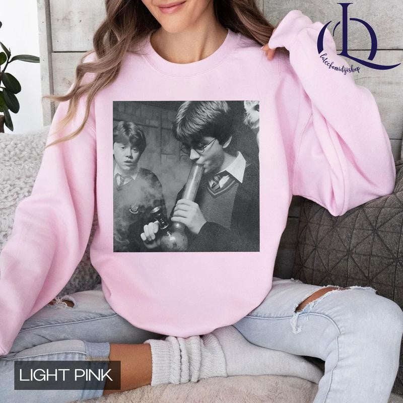 Harry and Ron Smoking  Shirt, Funny Harry And Ron Shirt, Meme 90s Vintage Shirt, Potter Tshirt, Wizarding Fan, Birthday Gift Potter