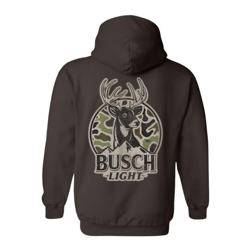 Busch Light Deer Hunt 2 Sided Unisex Hoodie Sweatshirt T-Shirt, Busch Beer Lovers Shirt, Hunting Season Tee, Unisex Camo Hunting Sweater for Men Women