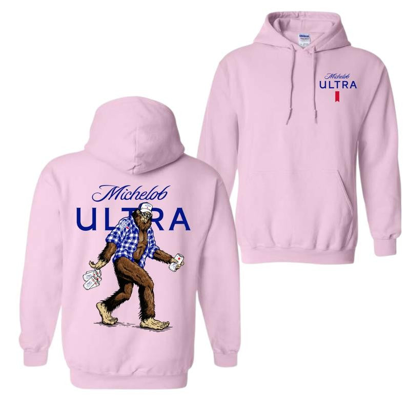 Michelob Ultra Bigfoot Hoodie - Embrace the Legendary Outdoors with a Fun Bigfoot Design, Perfect for Beer Lovers and Adventure Seekers, Unisex