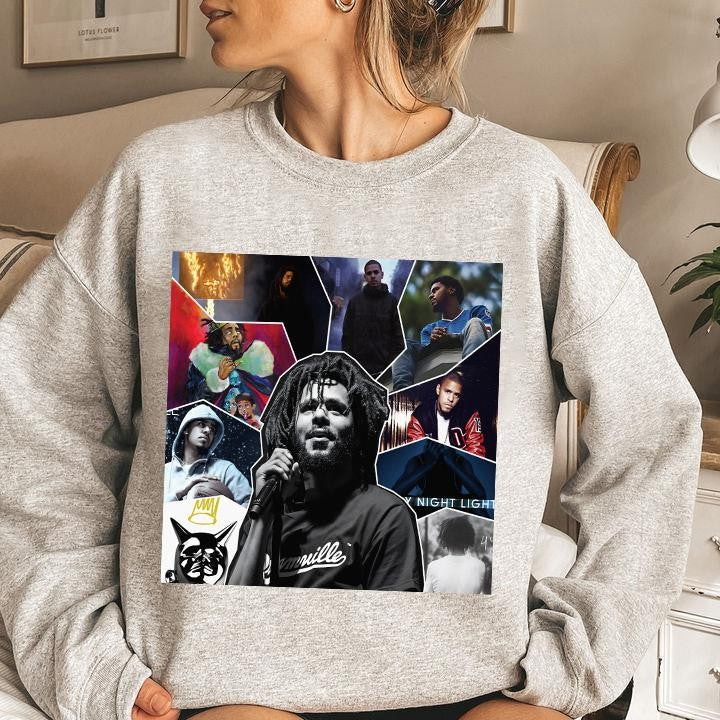 J C0le Vintage Albums Track List Street Style Fans Shirt