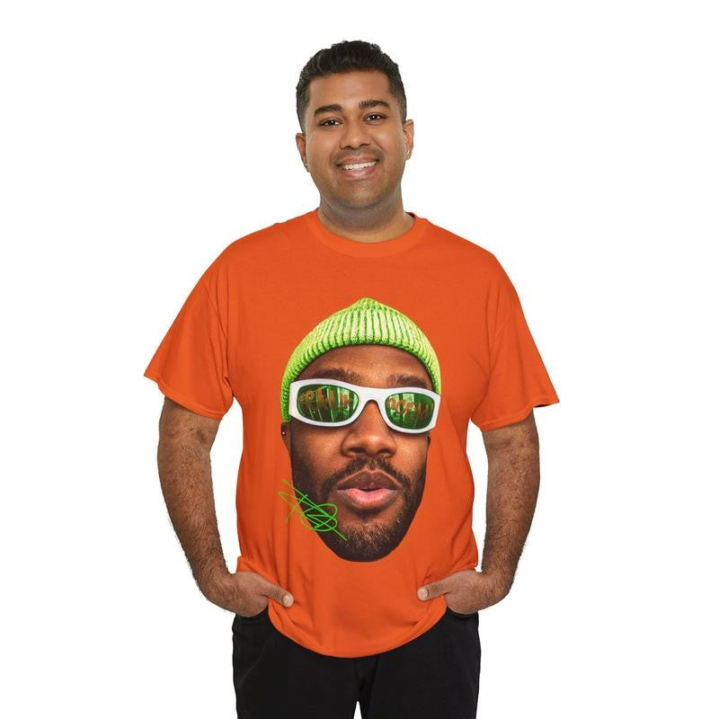 Frank Blonded Inspired Vintage Graphic Tee Heavy Cotton 100% Cotton T-Shirt Singer's Face Art Shirt for Fashion Casual Menswear Top Streetwear Tshirt Classic Crewneck