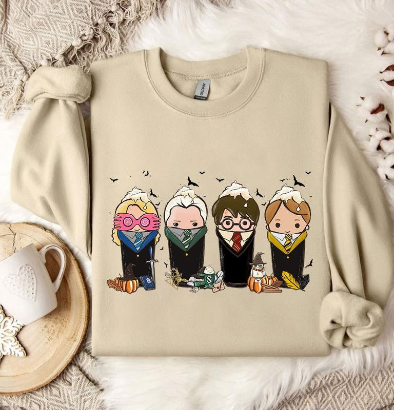 Vintage Wizard Harry Potter Coffee Halloween Sweatshirt, Hogwarts HP Shirt, Bookish Shirt, Halloween Sweatshirt