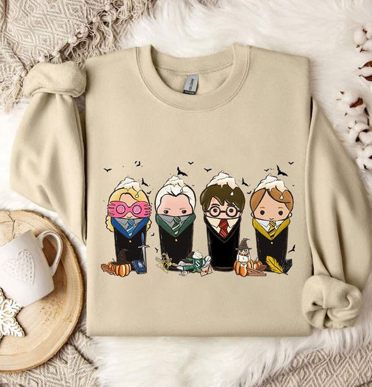 Vintage Wizard Harry Potter Coffee Halloween Sweatshirt, Hogwarts HP Shirt, Bookish Shirt, Halloween Sweatshirt