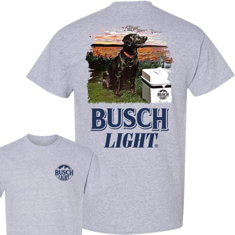 BUSCH LIGHT, BEER,Busch Light Best Friend 2-sided T-shirt, Busch Light T shirt Full Color For Men And Women, Casual Graphic Round Neck T-shirt for Summer, Fashion Men's Top for Daily Wear