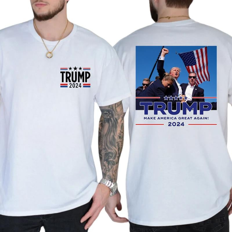 2-Side rum Shooting Shirt   D.nald Trum Failed Ass.assin T-Shirt, Full Color, For Men ,Gift For men, Casual.