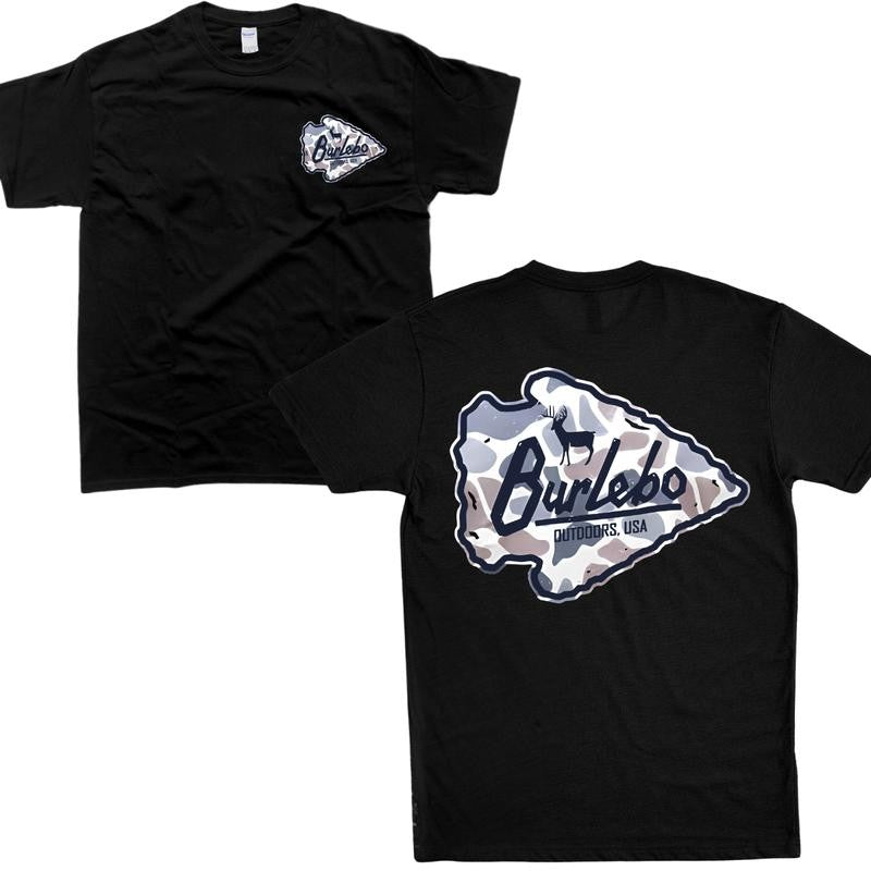 Burlebo Deer Camo Arrowhead T-Shirt Deer Hunting T-Shirt/ Hoodie, Shirt Man woman, Vintage Shirt, Fan Gift Cotton