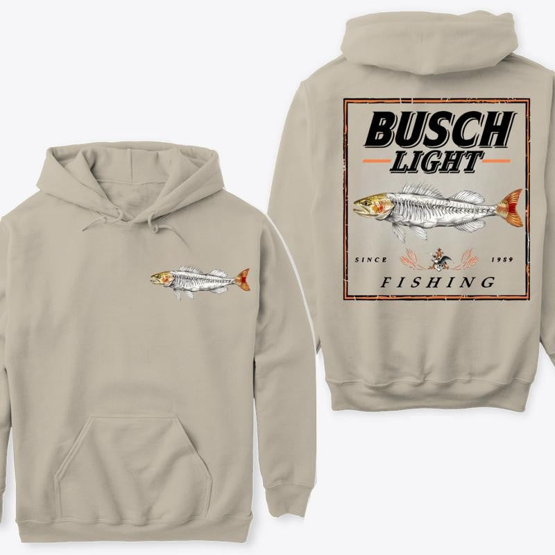 BUSCH LIGHT, BEER, Fishing Hunter HOODIE, For Men, For Women, Casual Graphic, Fashion Men's Top for Daily Wear