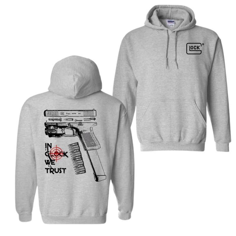 Glock Hoodie IN GLOCK WE TRUST Hoodie Double Side Shirt Hot Trend For Men For Women
