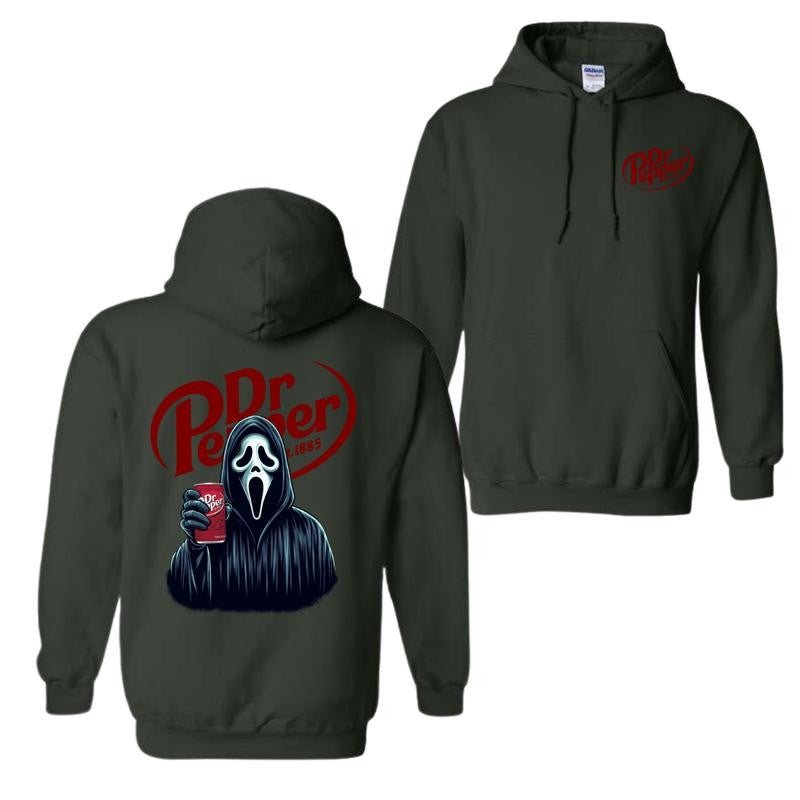 Dr Pepper Ghost Face Halloween 2 Sided Hoodie, Dr Pepper Hoodie For Men And Women