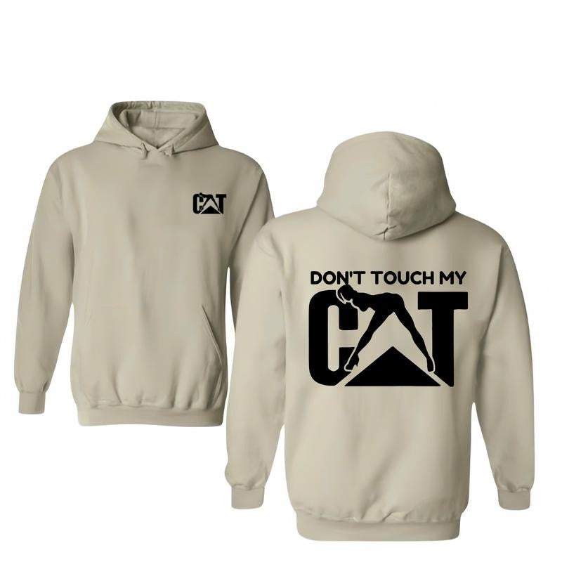 Cat With Womn Hoodie Unisex Classic Fabric Cotton T-shirt/Hoodie, Vintage for Men and Women, Unisex Vintage Crewneck