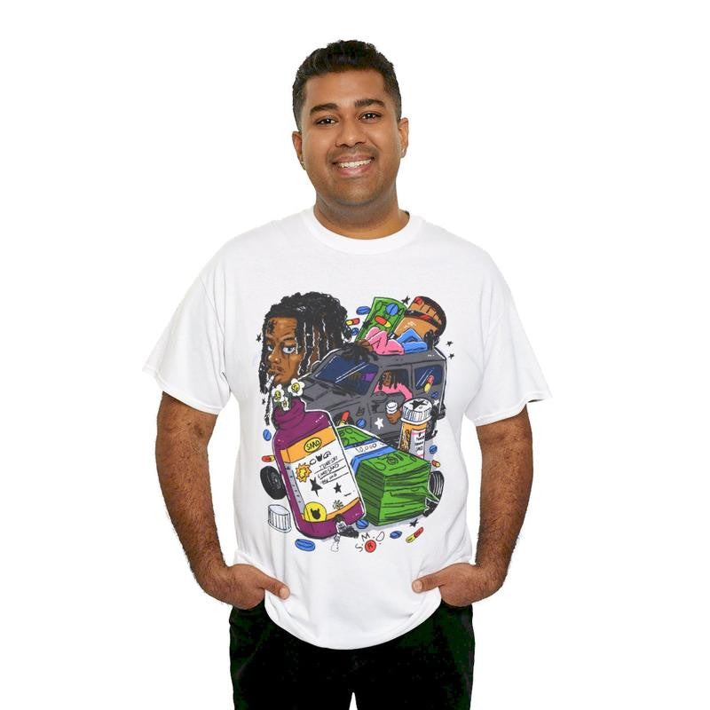 Lucki Rapper Y2k 90s Hip-Hop Vibes Heavy Cotton Graphic T-Shirt Tshirt Shirt HipHop Rap Tee Casual Menswear Retro Top Vintage Comfy