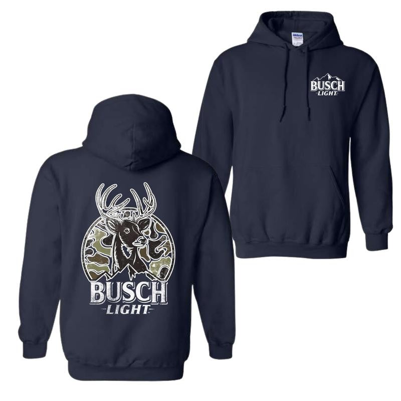 Busch Light Can Camo Hoodie And T-shirt, 2 Siders Buck Version Hoodie, Vintage Hunting Outdoors Unisex Hoodie