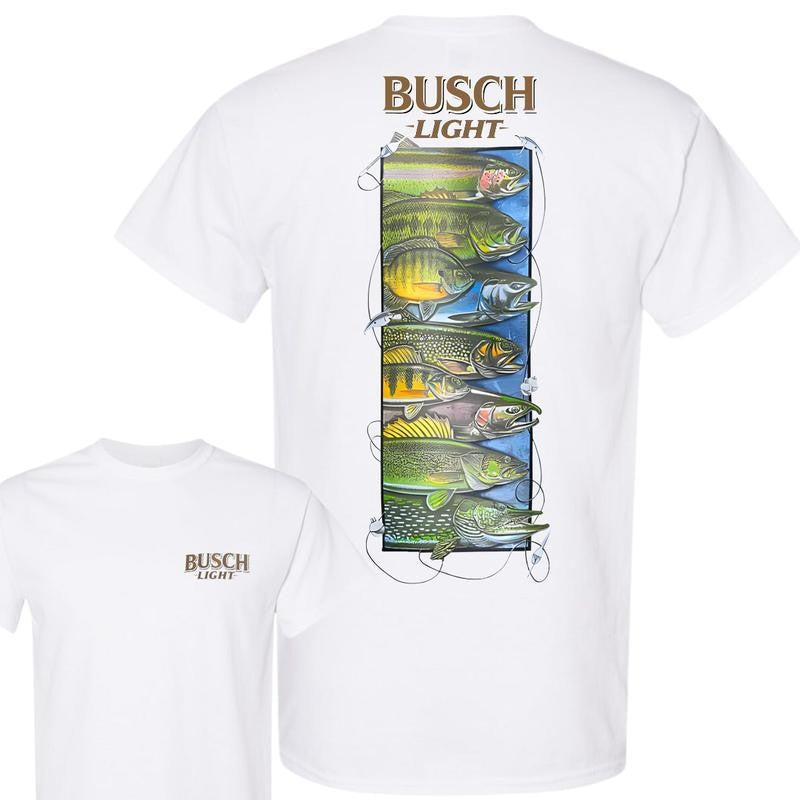 BUSCH LIGHT, BEER,Busch Light Wildlife 2-sided T-shirt, Busch Light T shirt Full Color For Men And Women, Casual Graphic Round Neck T-shirt for Summer, Fashion Men's Top for Daily Wear