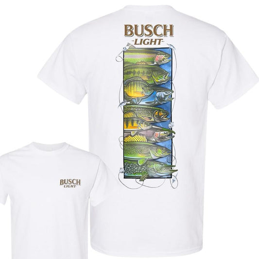 BUSCH LIGHT, BEER,Busch Light Wildlife 2-sided T-shirt, Busch Light T shirt Full Color For Men And Women, Casual Graphic Round Neck T-shirt for Summer, Fashion Men's Top for Daily Wear