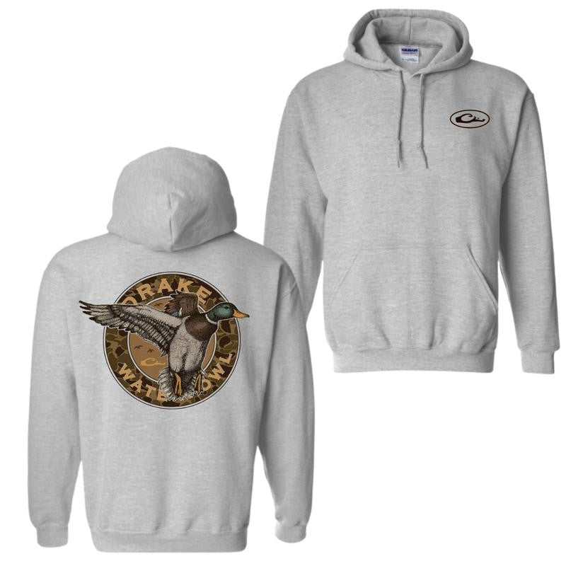 Drake Waterfowl Hoodie and T-shirt, Featuring Mallard Duck Graphic On Back, Duck Camo Hoodies, Comfortable And Stylish Unisex Hoodie