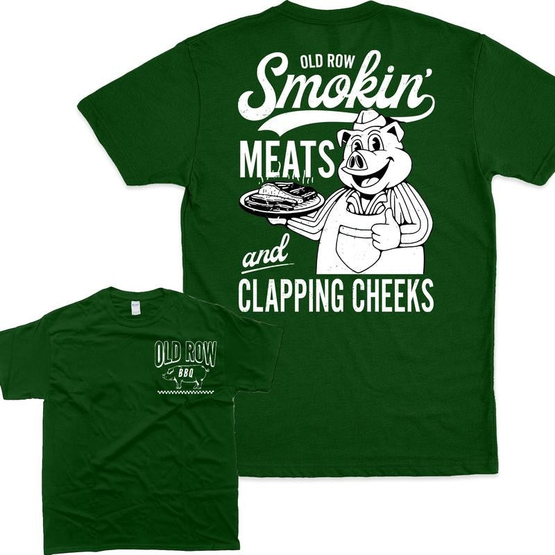 [Sale Up To 60%] Old Row The Smokin' Meats Graphic 2 Sides T-Shirt, Graphic T-Shirt, Vintage Style, Retro Outfit, For Men, For Women
