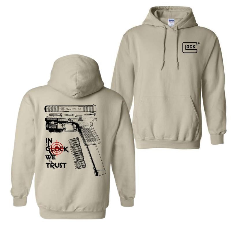 Glock Hoodie IN GLOCK WE TRUST Hoodie Double Side Shirt Hot Trend For Men For Women