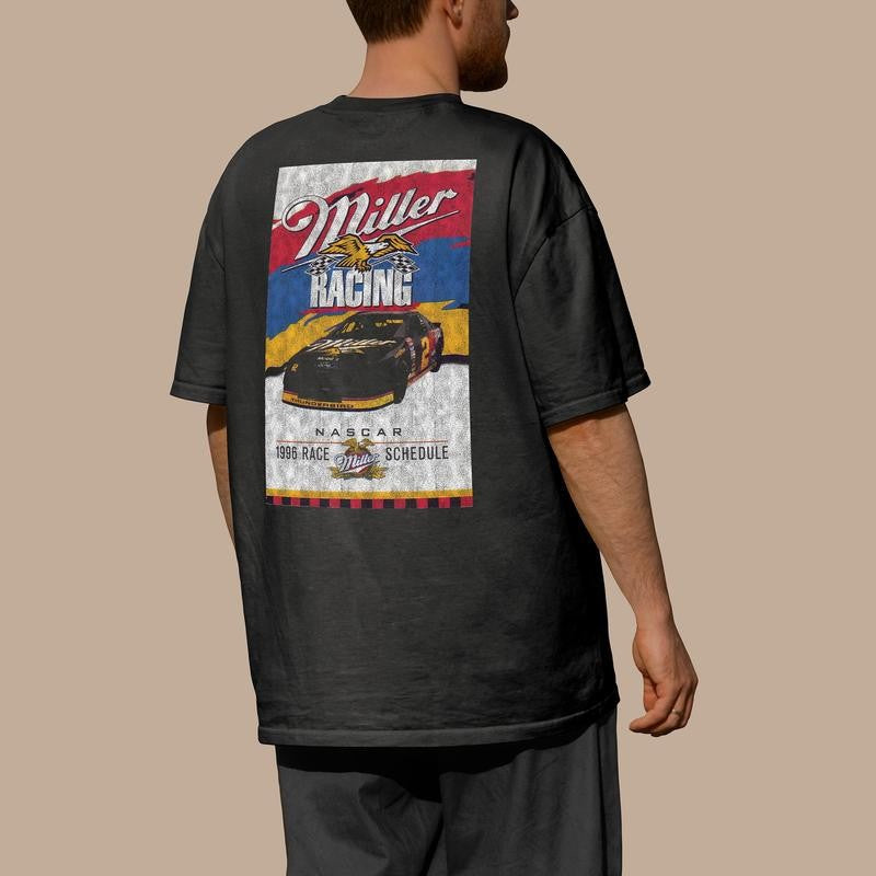 Nascar Miller Lite / Gildan T-shirt, Car Enthusiast Shirt, Car Clothing, Unisex, Vintage car shirt Cotton Fit