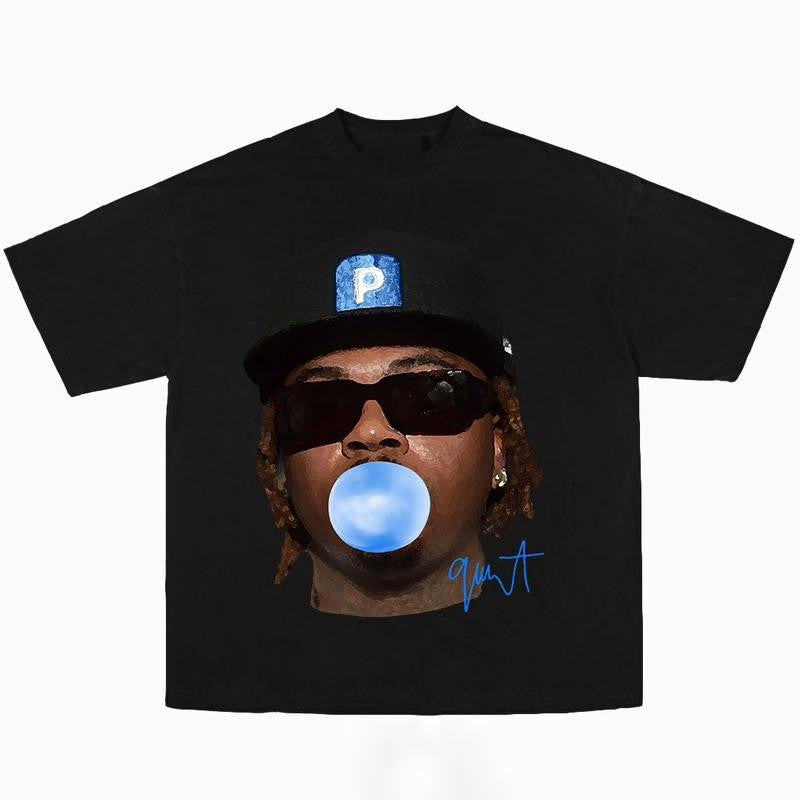 Gunna Blue Bubble Gum Cute Graphic Big Face Shirt