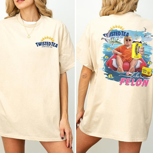 Twisted Tea Beach Graphic Shirt, Funny Summer Beach T-shirt, Summer Vacation Tshirt, Drink Shirt, Comfort Clothing, Cotton Fabric Tshirt, Printed Women's Top, Casual Womenswear