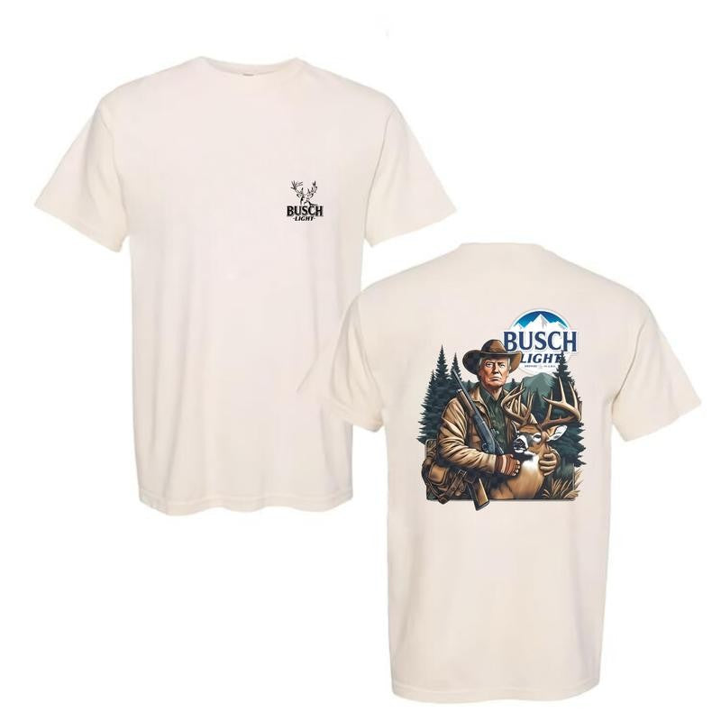 Busch Light Hunting Hoodie, Sweatshirt, T-shirt - Hunter with Deer Graphic Hoodie for Outdoor Enthusiasts, Perfect for Nature Lovers Menswear