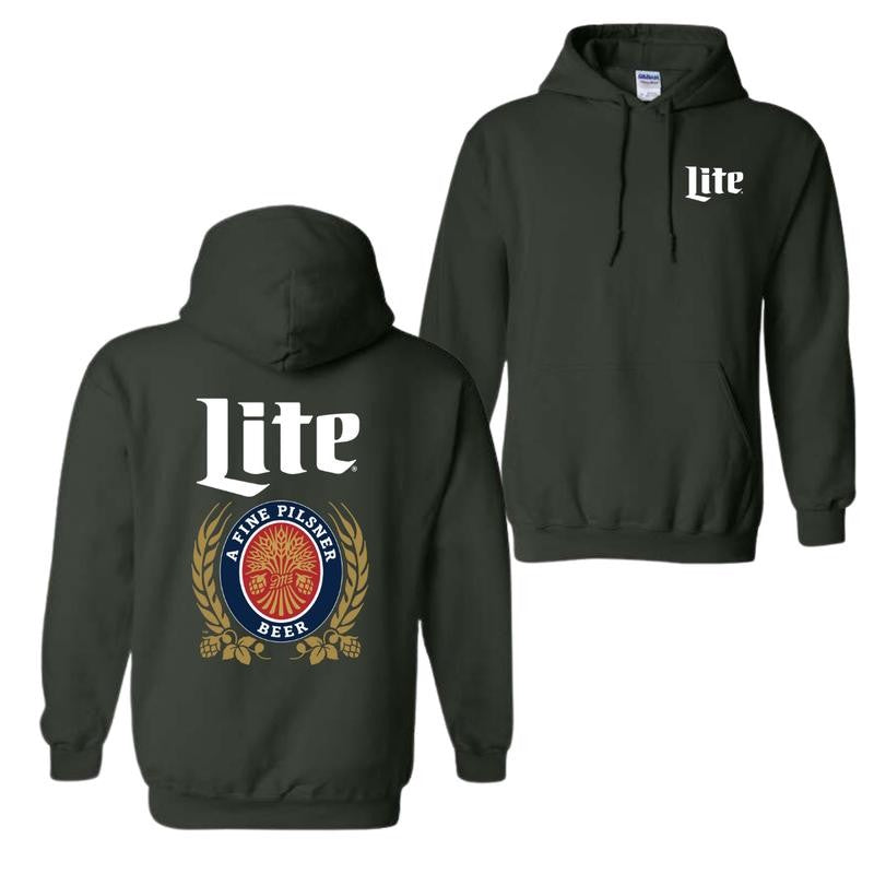 Miller Lite Hoodie, Miller Lite Label 2-Sided Hoodie, Unisex Hoodie Classic, Graphic Tees For Women And Men, Gifts For All