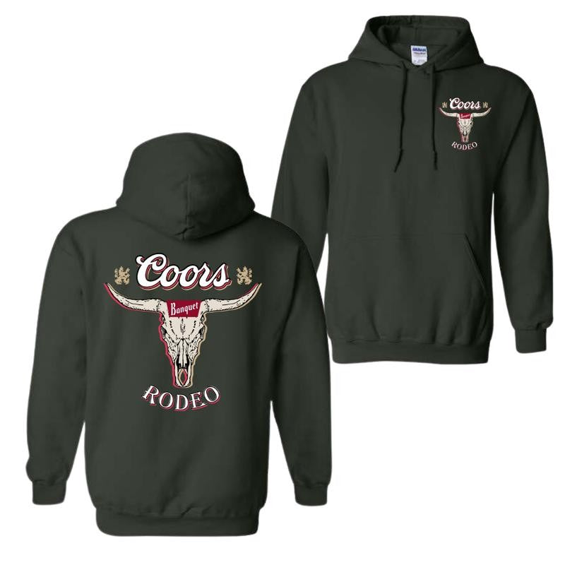 Coors Banquet Rodeo Graphic Hoodie, Unisex Hoodie, Full Color Hoodie, For Men, For Women
