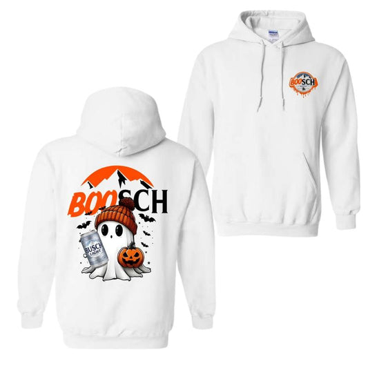Boosh Light Cute Boo Ghost Halloween 2 Sided Shirt, Busch Light Halloween Hoodie For Men And Women, Halloween Cute Ghost Trendy Hoodie, Casual Classic