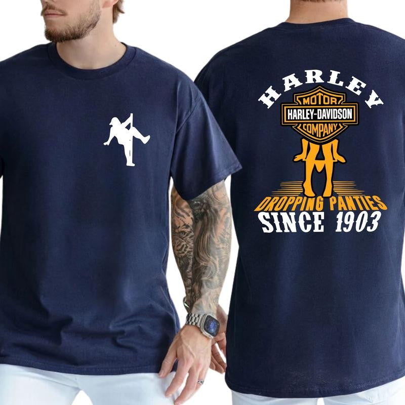 Harley Davidson Graphic Shirt - Bold and Fun Biker Statement Tee, Soft Fabric Short Sleeve Shirt