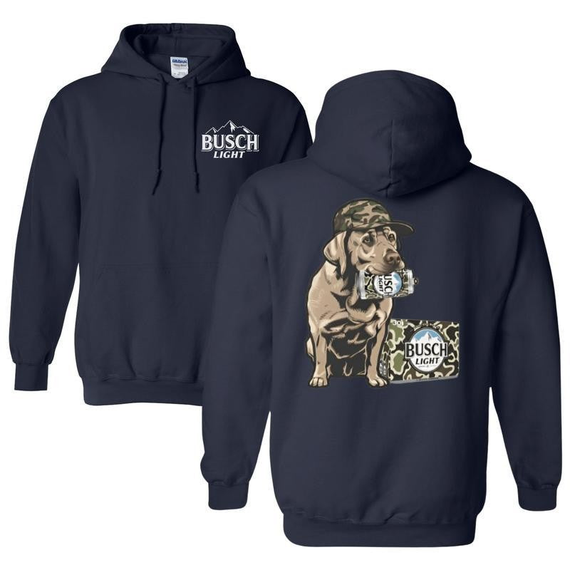 Busch Light, BUSCH LIGHT HUNTING DOG 2 Sided Hoodie, Sweatshirt, T-shirt -  Thanksgiving, Perfect for Outdoorsmen,  Unisex for Men and For Women