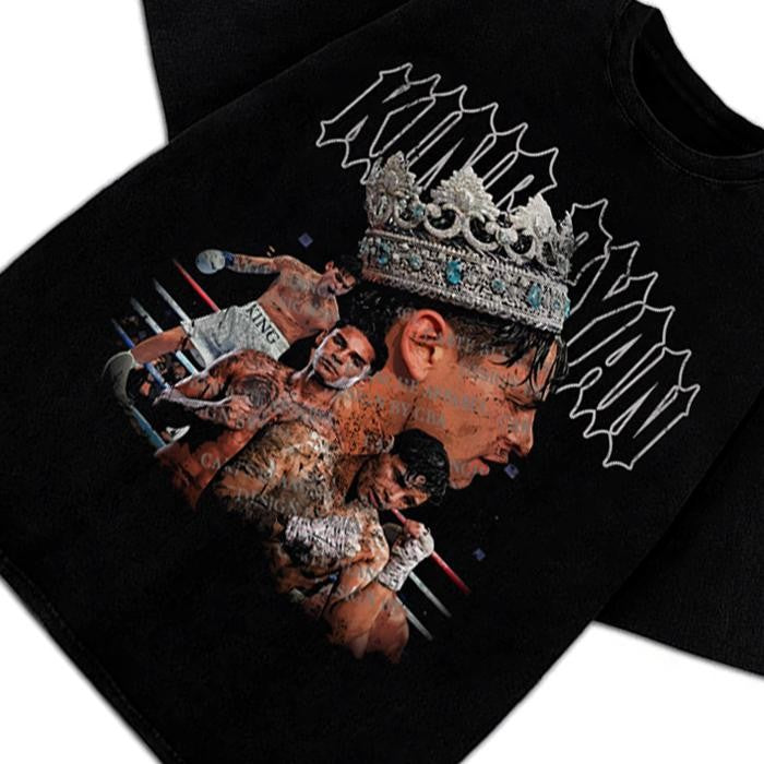 King Ryan Garcia T-Shirt Mexican Boxer World Champion Custom Graphic Tee Crewneck Cotton