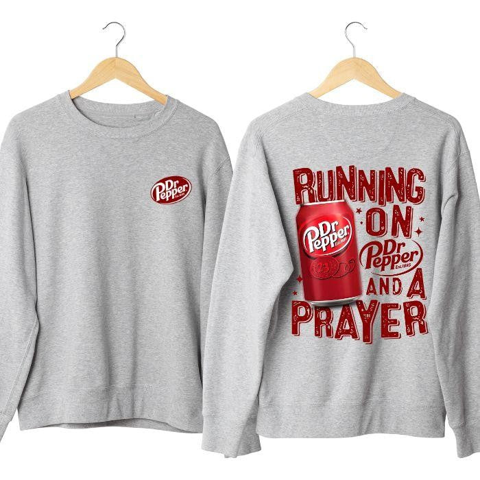 [Sale Up To 65%] Running On Dr.Pepper And A Prayer Unisex Hoodie/ T-Shirt/ Sweatshirt, Vintage Shirt, Hot Trend, For Men, For Women hoodie