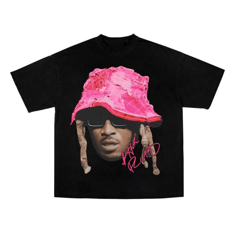 Future Pink Big Face Graphic Rap Tee