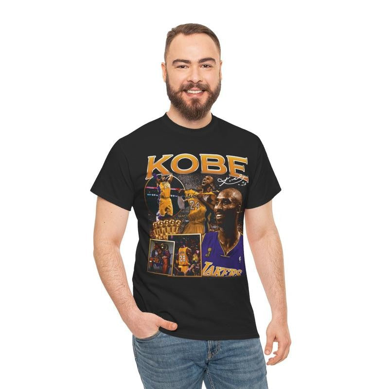 Kobe Inspired Vintage Graphic Tee Casual Cotton Menswear Top Man Tshirt