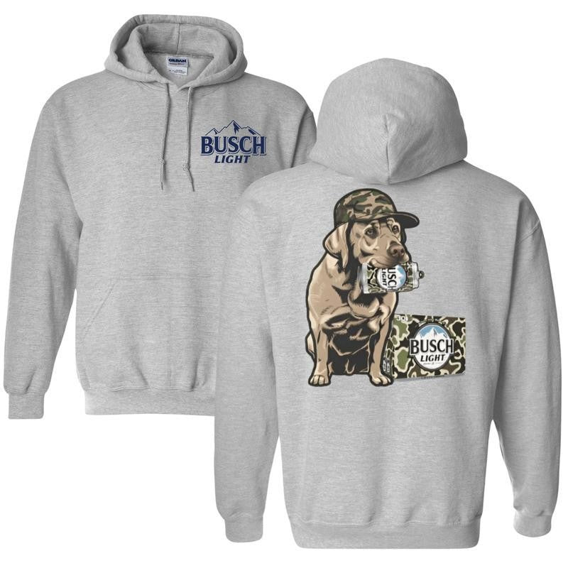 Busch Light, BUSCH LIGHT HUNTING DOG 2 Sided Hoodie, Sweatshirt, T-shirt -  Thanksgiving, Perfect for Outdoorsmen,  Unisex for Men and For Women
