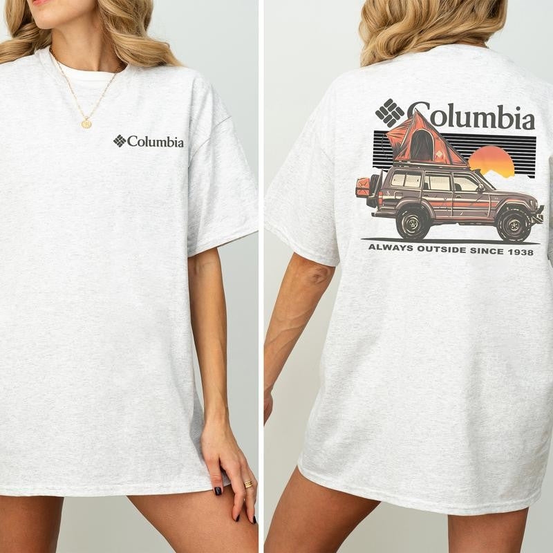 Vintage Columbia Crawl 2-Sided Shirt for Men and Women, Camping Truck T-Shirt, Retro Car RDG Tshirt, Car Enthusiast Tops, Cotton Casual Womenswear
