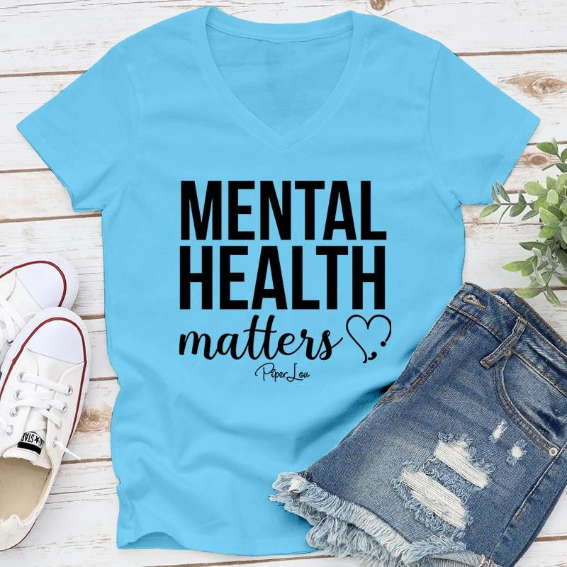 Mental Health Matters Apparel, Proudly Printed In The USA, Tee / Tank / V Neck Gray / White / Blue / Hot Pink / Orange, #sassy #cute #blackprint