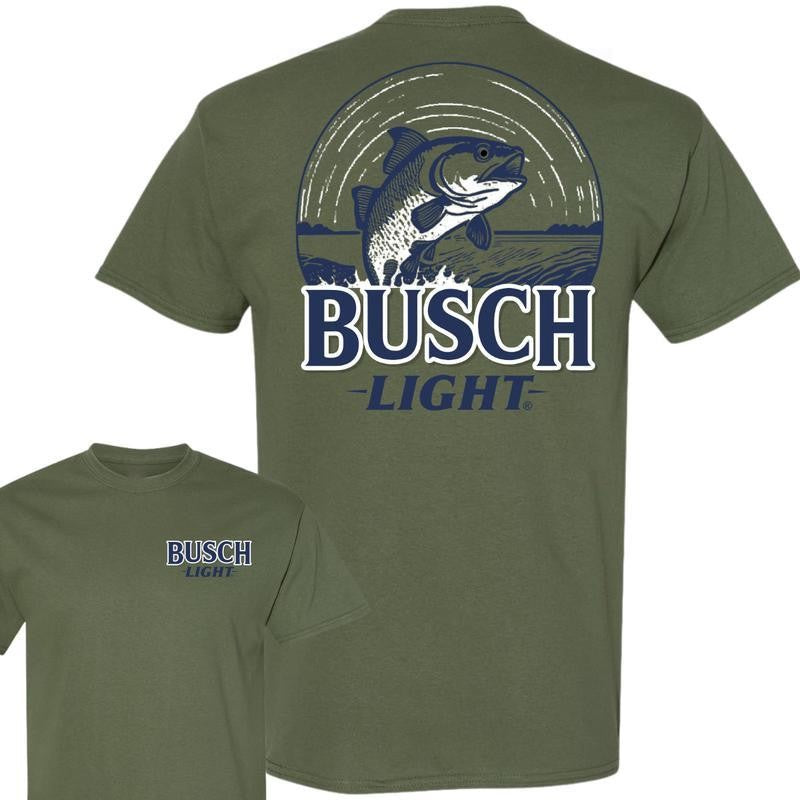 Busch Light T-Shirt, Busch Light, Beer Tee - Busch Light Wildlife 2-sided T-shirt, Casual Graphic Round Neck T-shirt for Summer, Fashion Top for Daily Wear,  For Men, For Women