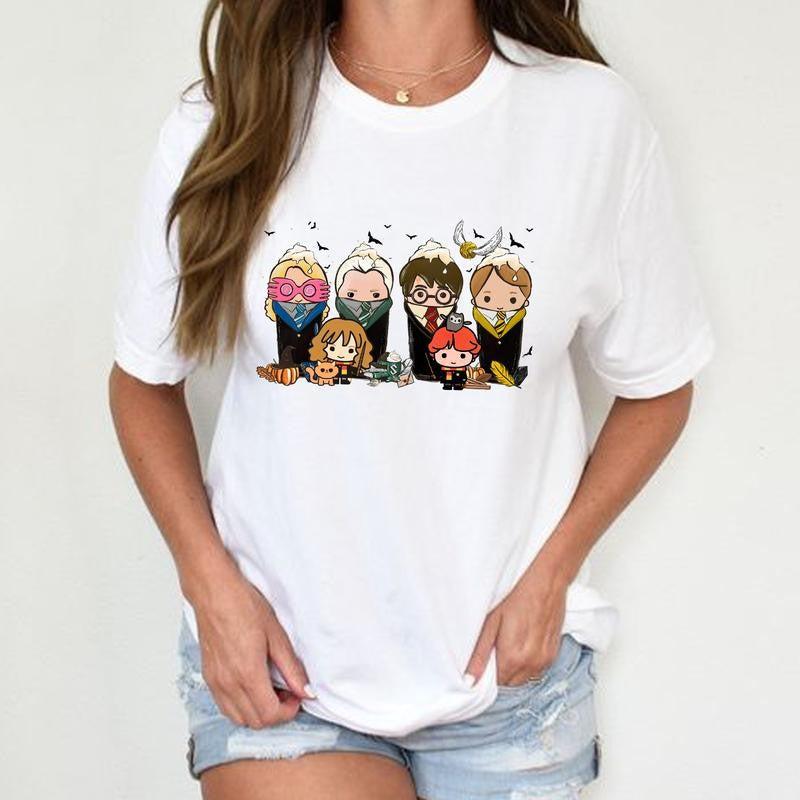 HP Spooky Season Cute Characters At Hogwarts Unisex Sweatshirt Hoodie Shirt Cotton Relaxed Fit