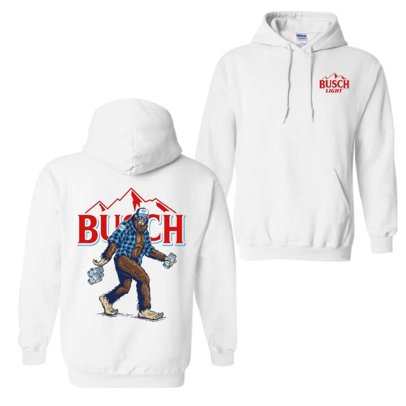 Bigfoot Busch Light Double Sided Hoodie and T-shirt, Unisex Hoodie For Man and Women