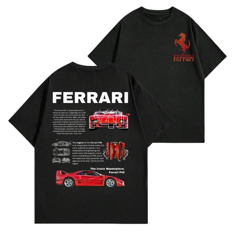 Ferrari F40 2 side T-shirt, Hoodie, Sweater, Shirt For Men, for Women, Car Enthusiast Shirt, Car Clothing Classic Cotton graphic  hoodies